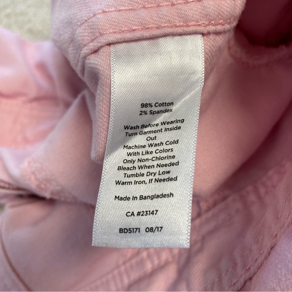 Talbots Pink Jean Jacket Fitted ruffled collar design - Picture 4 of 7